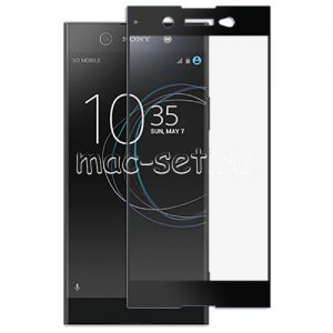 Защитное стекло для Sony Xperia XA1 Ultra / Dual [на весь экран] Aiwo (черное)