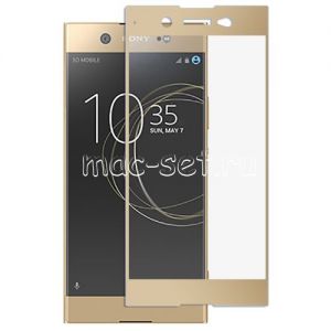 Защитное стекло для Sony Xperia XA1 Ultra / Dual [на весь экран] Aiwo (золотистое)