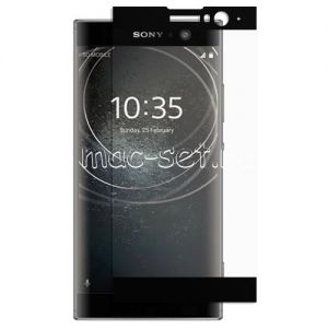 Защитное стекло для Sony Xperia XA2 / XA2 Dual [на весь экран] (черное)