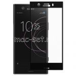 Защитное стекло для Sony Xperia XZ1 Compact [на весь экран] (черное)