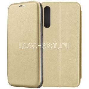Чехол-книжка кожаный для Xiaomi Mi 9 (золотистый) Fashion Case