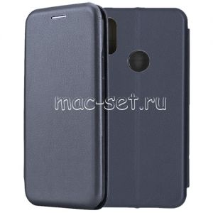 Чехол-книжка кожаный для Xiaomi Redmi Note 6 Pro (синий) Fashion Case