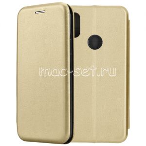 Чехол-книжка кожаный для Xiaomi Redmi Note 6 Pro (золотистый) Fashion Case