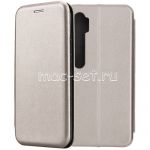 Чехол-книжка кожаный для Xiaomi Mi Note 10 / 10 Pro (серый) Fashion Case