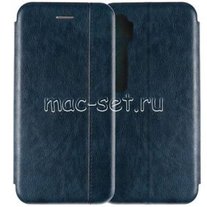 Чехол-книжка кожаный для Xiaomi Mi Note 10 / 10 Pro (синий) Retro Case