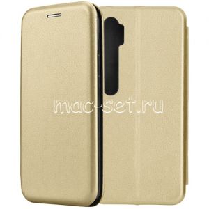 Чехол-книжка кожаный для Xiaomi Mi Note 10 / 10 Pro (золотистый) Fashion Case