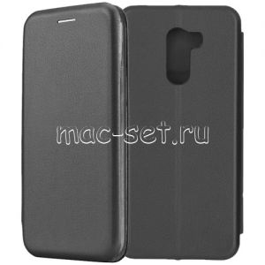 Чехол-книжка кожаный для Xiaomi Pocophone F1 (черный) Fashion Case