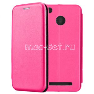 Чехол-книжка кожаный для Xiaomi Redmi 3s / 3 Pro (розовый) Fashion Case