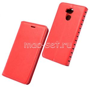 Чехол-книжка кожаный для Xiaomi Redmi 4 Pro / Prime (красный) Book Case New