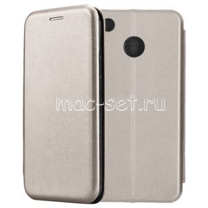 Чехол-книжка кожаный для Xiaomi Redmi 4X (серый) Fashion Case
