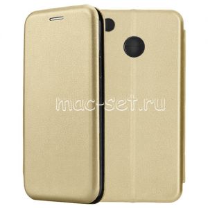 Чехол-книжка кожаный для Xiaomi Redmi 4X (золотистый) Fashion Case