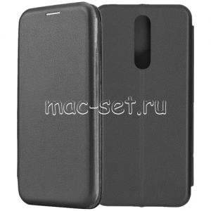 Чехол-книжка кожаный для Xiaomi Redmi 8 (черный) Fashion Case