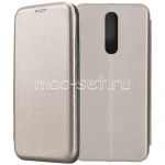 Чехол-книжка кожаный для Xiaomi Redmi 8 (серый) Fashion Case