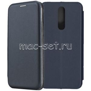 Чехол-книжка кожаный для Xiaomi Redmi 8 (синий) Fashion Case