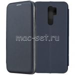 Чехол-книжка кожаный для Xiaomi Redmi 9 (синий) Fashion Case