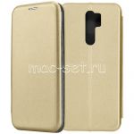 Чехол-книжка кожаный для Xiaomi Redmi 9 (золотистый) Fashion Case
