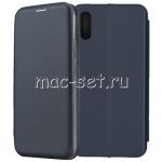 Чехол-книжка кожаный для Xiaomi Redmi 9A (синий) Fashion Case