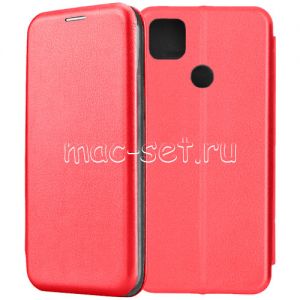 Чехол-книжка кожаный для Xiaomi Redmi 9C (красный) Fashion Case