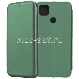 Чехол-книжка кожаный для Xiaomi Redmi 9C (зеленый) Fashion Case