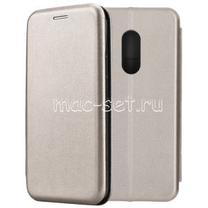 Чехол-книжка кожаный для Xiaomi Redmi Note 4 (серый) Fashion Case
