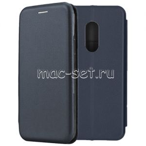 Чехол-книжка кожаный для Xiaomi Redmi Note 4x (синий) Fashion Case