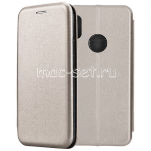 Чехол-книжка кожаный для Xiaomi Redmi Note 5 / Pro (серый) Fashion Case