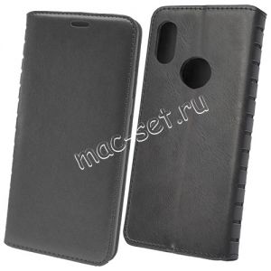 Чехол-книжка кожаный для Xiaomi Redmi Note 5 / Pro (черный) Book Case New