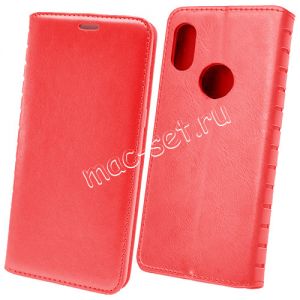 Чехол-книжка кожаный для Xiaomi Redmi Note 5 / Pro (красный) Book Case New