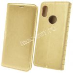 Чехол-книжка кожаный для Xiaomi Redmi Note 5 / Pro (золотистый) Book Case New