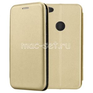 Чехол-книжка кожаный для Xiaomi Redmi Note 5A Prime (золотистый) Fashion Case