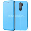 Чехол-книжка кожаный для Xiaomi Redmi Note 8 Pro (голубой) Fashion Case
