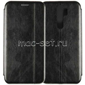 Чехол-книжка кожаный для Xiaomi Redmi Note 8 Pro (черный) Retro Case