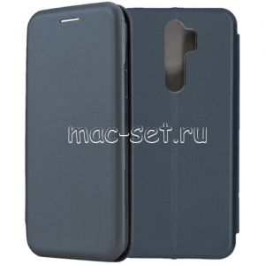 Чехол-книжка кожаный для Xiaomi Redmi Note 8 Pro (синий) Fashion Case