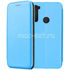 Чехол-книжка кожаный для Xiaomi Redmi Note 8 (голубой) Fashion Case