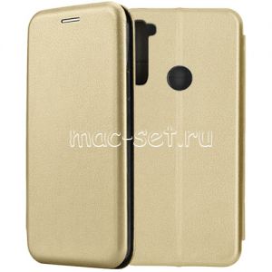 Чехол-книжка кожаный для Xiaomi Redmi Note 8 (золотистый) Fashion Case