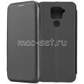 Чехол-книжка кожаный для Xiaomi Redmi Note 9 (черный) Fashion Case