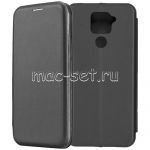 Чехол-книжка кожаный для Xiaomi Redmi Note 9 (черный) Fashion Case