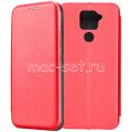 Чехол-книжка кожаный для Xiaomi Redmi Note 9 (красный) Fashion Case