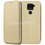 Чехол-книжка кожаный для Xiaomi Redmi Note 9 (золотистый) Fashion Case
