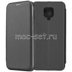 Чехол-книжка кожаный для Xiaomi Redmi Note 9 Pro / Note 9S (черный) Fashion Case