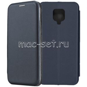 Чехол-книжка кожаный для Xiaomi Redmi Note 9 Pro / Note 9S (синий) Fashion Case