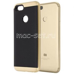 Чехол-накладка для Xiaomi Mi A1 / Mi5x [карбон] Hybrid (золотистый)