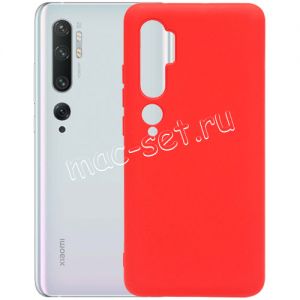 Чехол-накладка силиконовый для Xiaomi Mi Note 10 / 10 Pro (красный 1.0мм) матовый