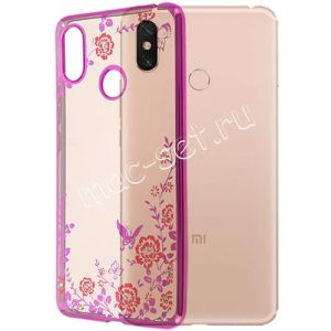 Чехол-накладка силиконовый для Xiaomi Mi Max 3 (розовый) Hallsen Shine