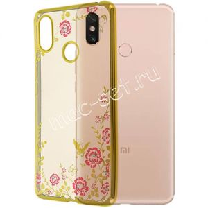 Чехол-накладка силиконовый для Xiaomi Mi Max 3 (золотистый) Hallsen Shine