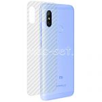 Защитная наклейка для Xiaomi Mi A2 Lite карбон [задняя] (прозрачная)