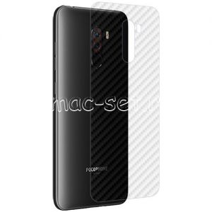 Защитная наклейка для Xiaomi Pocophone F1 карбон [задняя] (прозрачная)