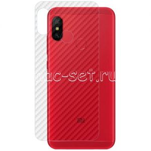 Защитная наклейка для Xiaomi Redmi 6 Pro карбон [задняя] (прозрачная)