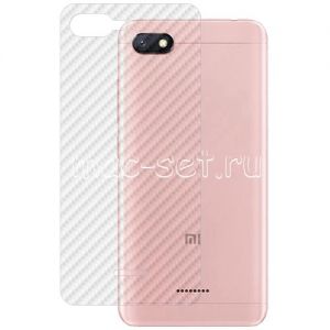 Защитная наклейка для Xiaomi Redmi 6A карбон [задняя] (прозрачная)