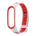 Силиконовый ремешок для Xiaomi Mi Band 3 / Mi Band 4 (белый/красный) Sport